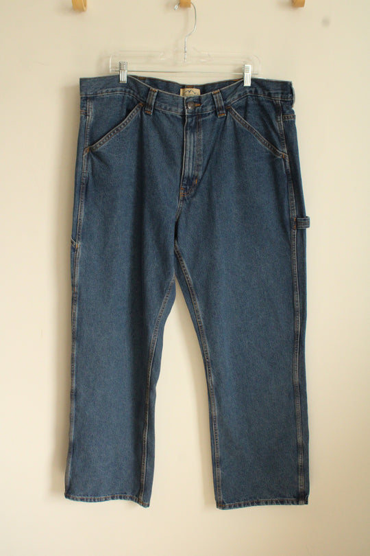 Blue Mountain Medium Wash Carpenter Relaxed Fit Jeans | 40x32