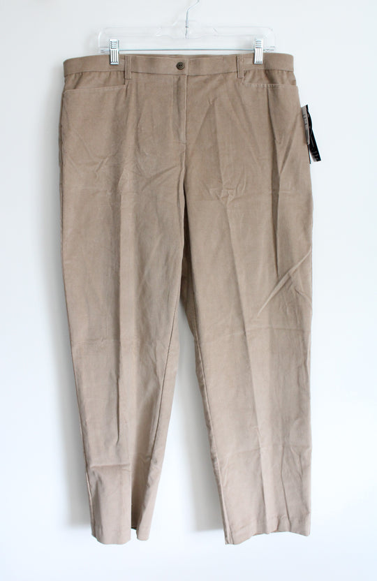 NEW Briggs New York Slender Fit Tan Corduroy Pant | 16