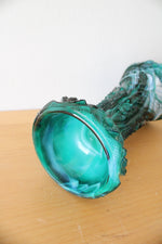 Imperial Jade Green Slag Nucut Vase | 10"