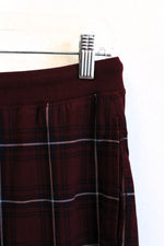 Land's End Maroon Plaid Tapered Drawstring Pants | 32-34