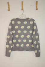 Adriana Papell Gray Daisy Long Sleeve Heavy Knit Top | L