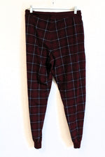 Land's End Maroon Plaid Tapered Drawstring Pants | 32-34