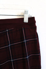 Land's End Maroon Plaid Tapered Drawstring Pants | 32-34