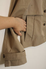 Banana Republic Tan Water Resistant Cropped Trench Jacket | M