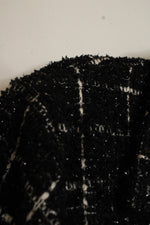 Sincerely Jules Black Plaid Boucle Tweed Cropped Blazer | L