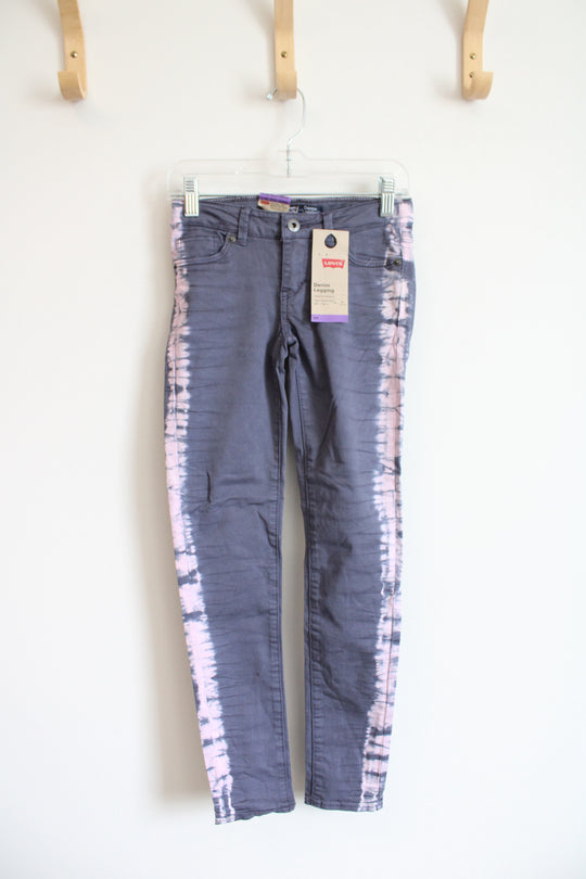 NEW Levi's Mauve Side Dye Denim Leggings | Youth 8