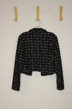 Sincerely Jules Black Plaid Boucle Tweed Cropped Blazer | L
