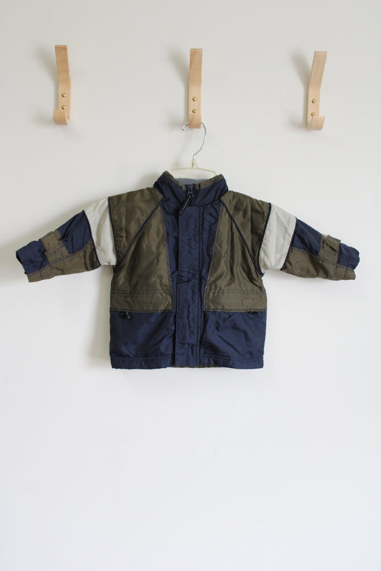 Pines Peak Blues Blue Green Color Blocked Winter Coat | 18 MO