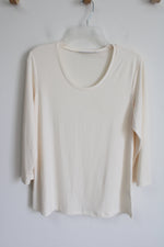 Susan Graver Long Sleeve Cream Top | M