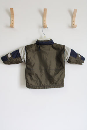 Pines Peak Blues Blue Green Color Blocked Winter Coat | 18 MO