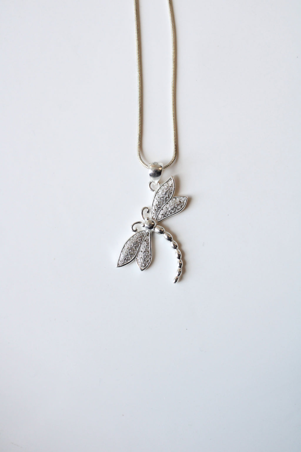 Sterling Silver Dragonfly Pendant Necklace