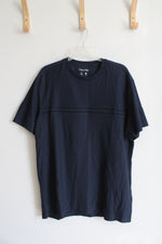Calvin Klein Navy Stripe Logo Shirt | L