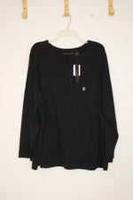 NEW Preswick & Moore Black Long-sleeve Crewneck Sweatshirt with Drawstring | 2XL