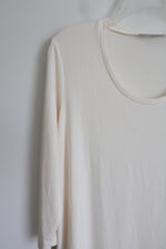 Susan Graver Long Sleeve Cream Top | M
