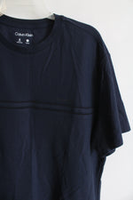 Calvin Klein Navy Stripe Logo Shirt | L