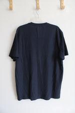 Calvin Klein Navy Stripe Logo Shirt | L