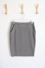 Elle Black and White Striped Skirt | XS