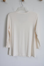 Susan Graver Long Sleeve Cream Top | M