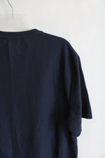 Calvin Klein Navy Stripe Logo Shirt | L
