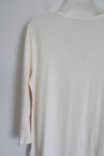 Susan Graver Long Sleeve Cream Top | M
