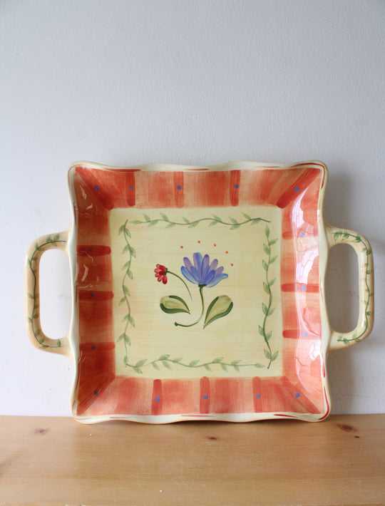 Pfaltzgraff Napoli Hand Painted Ceramic Square Platter