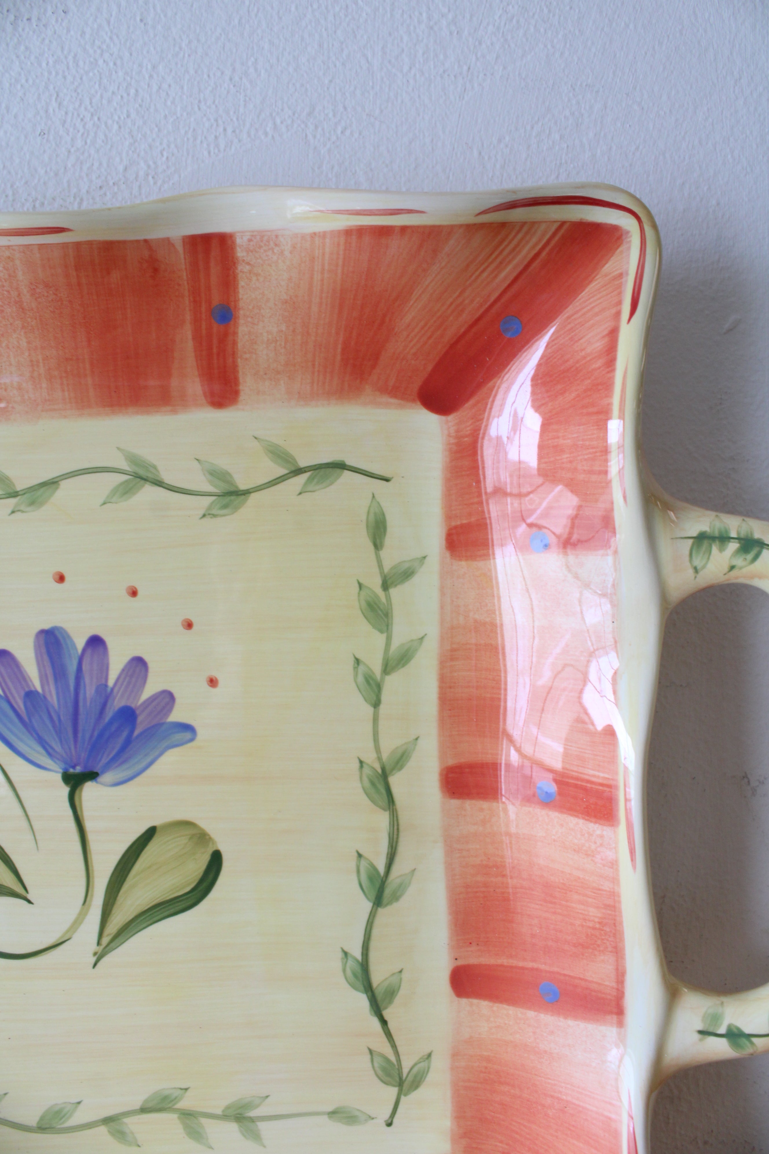 Pfaltzgraff Napoli Hand Painted Ceramic Square Platter