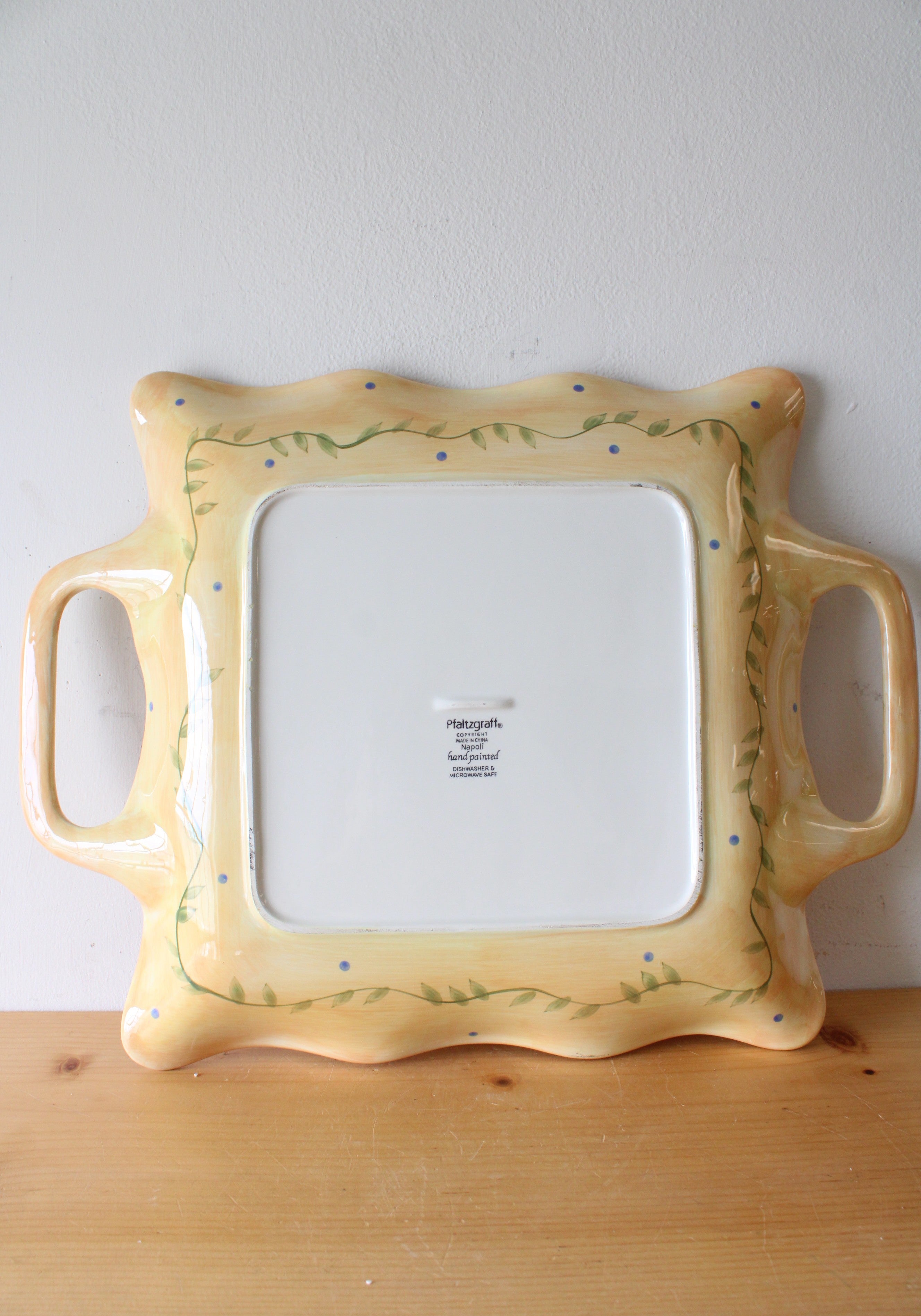 Pfaltzgraff Napoli Hand Painted Ceramic Square Platter