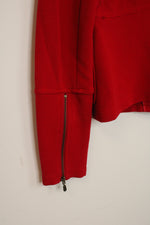 Anthropologie Red Sylvia Knit Moto Blazer | M