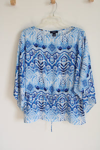 Chaps Blue White Blouse | S