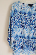 Chaps Blue White Blouse | S