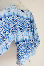 Chaps Blue White Blouse | S