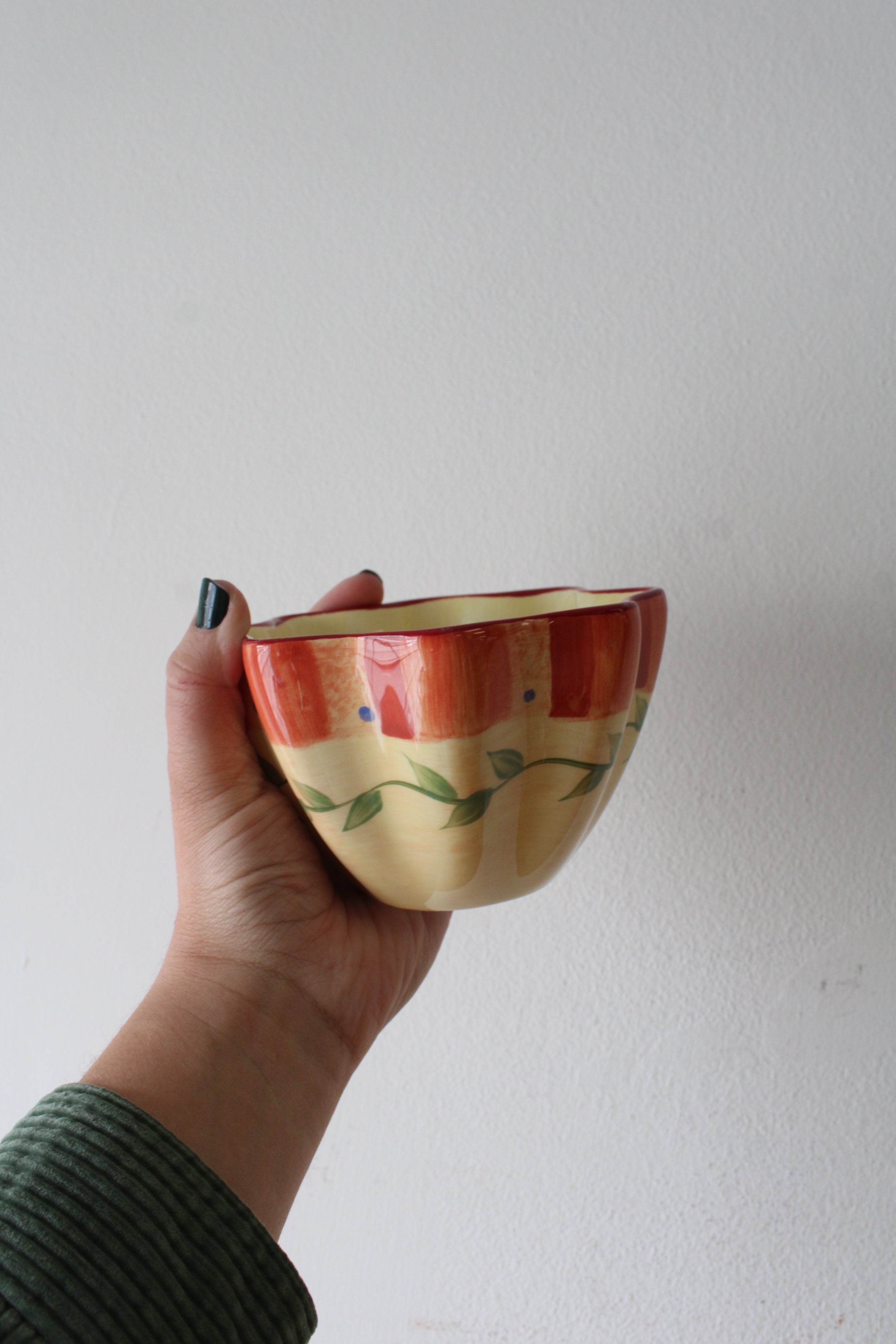 Pfaltzgraff Napoli Hand Painted Scalloped Edge Dip Bowl