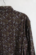 Ozark Wilderness Outfitters Burgundy Patterned Button Down Shirt | 2XL