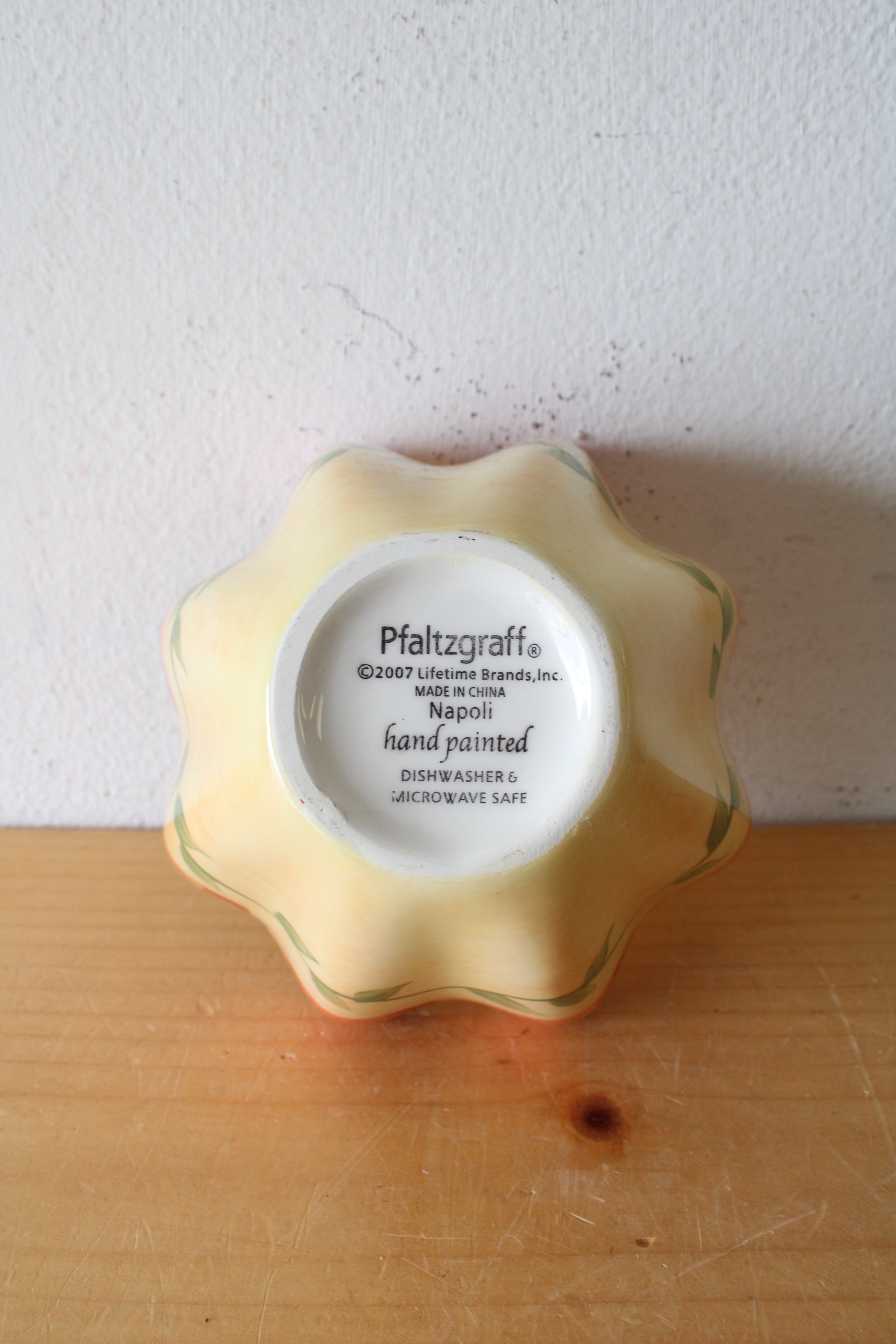 Pfaltzgraff Napoli Hand Painted Scalloped Edge Dip Bowl