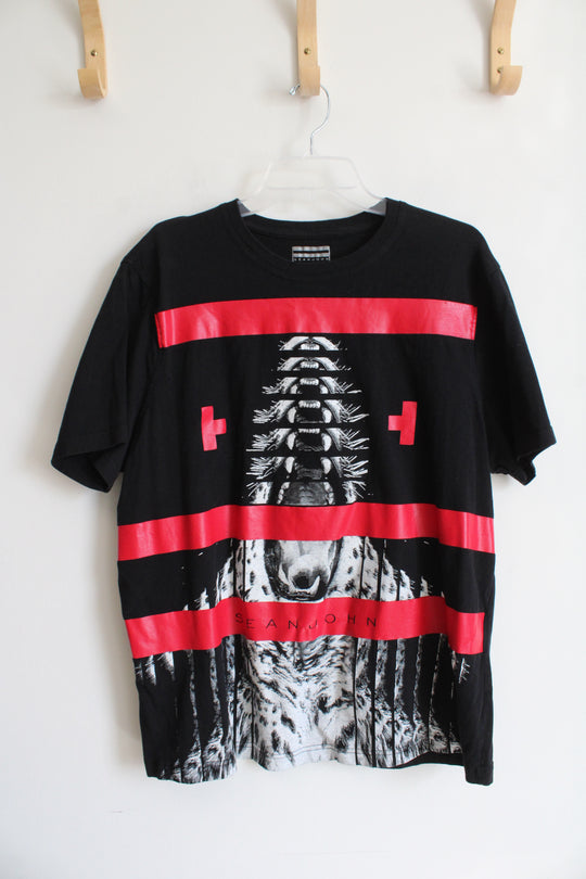 Sean John Black & Red Graphic Tee | XL