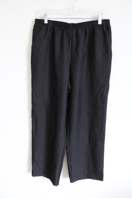 Alfred Dunner Wide Leg Black Dress Pant | 14
