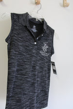 NEW Beverly Hills Polo Club Gray Knit Studded Logo Top | S