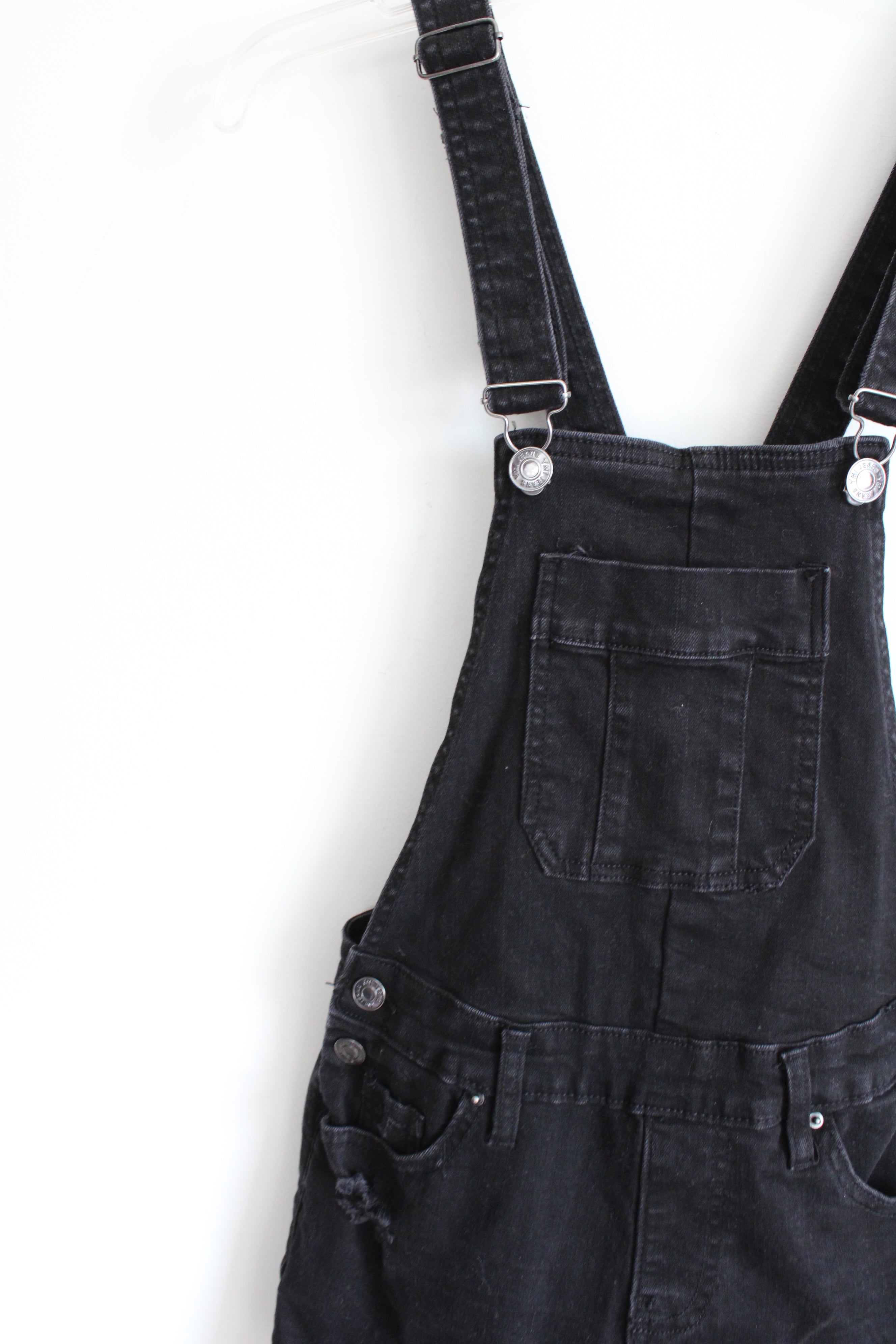 YMI Black Denim Overall Shorts | 1/25