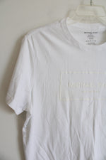 NEW Michael Kors White Logo Cotton Shirt | L