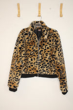 No Boundaries Leopard Print Faux Fur Jacket | 2XL