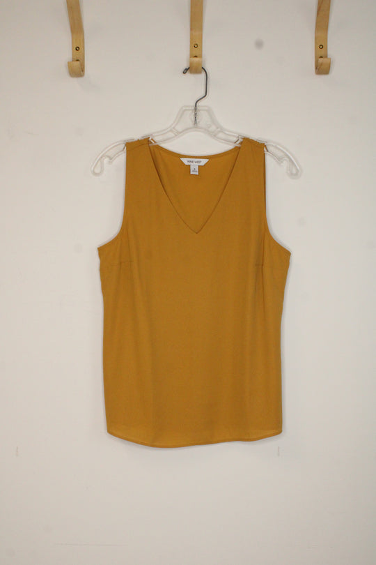 Nine West Mustard Yellow V-neck Dress Tank | S