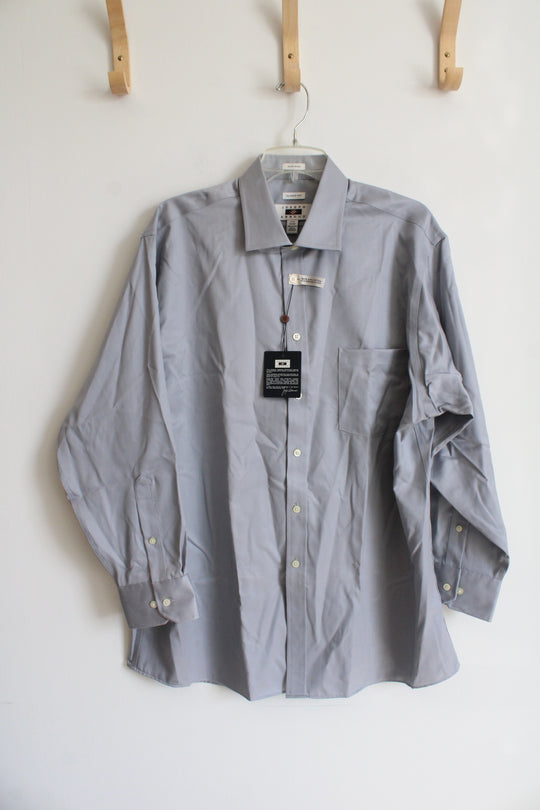 NEW Joseph Abboud Classic Fit Gray Cotton Button Down Shirt | 17.5 32/33