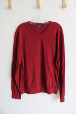 NEW Nautica Red V-Neck Sweater | L