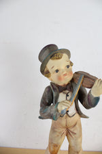 Vintage Thames Hand Painted "Boy With Fiddler" Ceramic Figurine