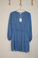 NEW Lauren Conrad Powder Blue Floral Long-sleeve Dress | L