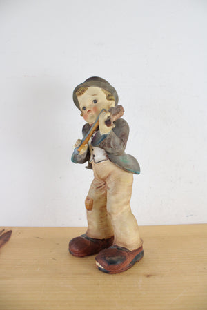 Vintage Thames Hand Painted "Boy With Fiddler" Ceramic Figurine