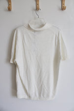 NEW Theory White Pacific Linen Brenan Polo Shirt | L