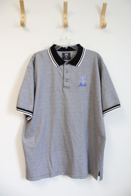 Lee Sport Black & White NY Mets Polo Shirt | XL