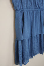 NEW Lauren Conrad Powder Blue Floral Long-sleeve Dress | L