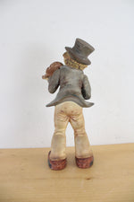 Vintage Thames Hand Painted "Boy With Fiddler" Ceramic Figurine